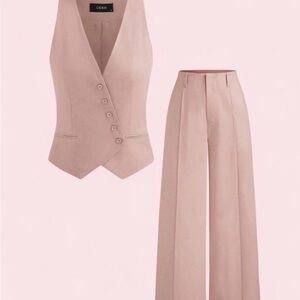 Chic Women's Pink Pants & Vest Set